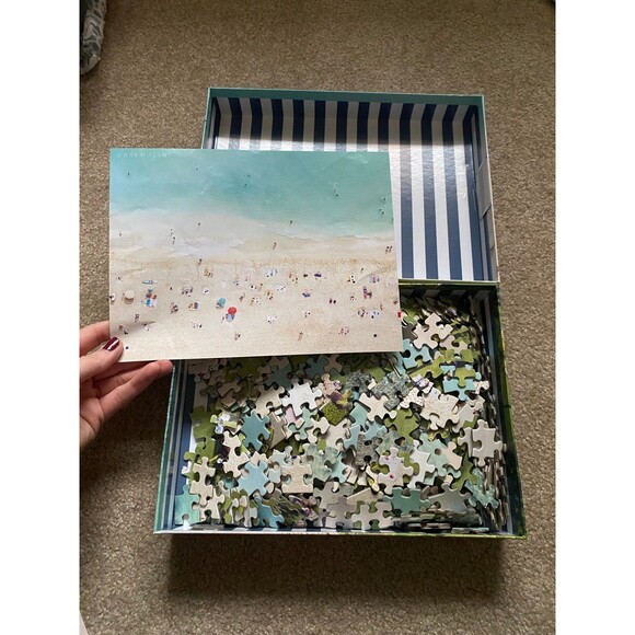 Galison Gray Malin Double Sided Puzzle 500 Pieces Beach Scene *Complete* - Picture 10 of 12